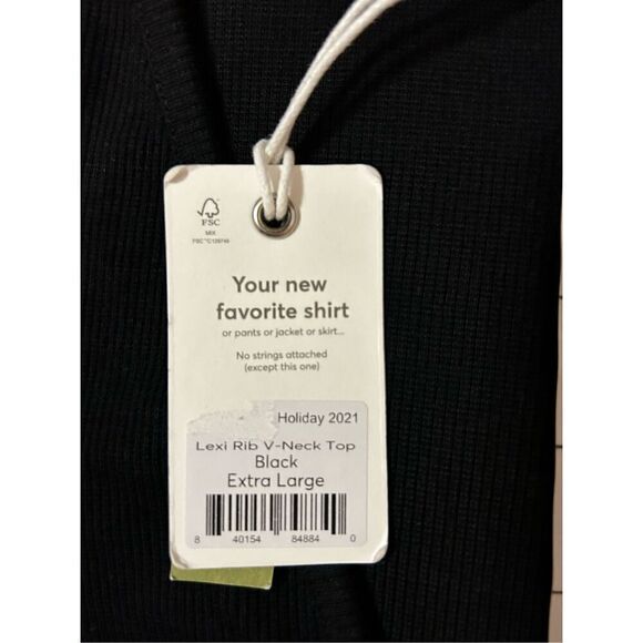 Marine‎ Layer Lexi rib v-neck black top women’s XL NEW - Picture 12 of 12